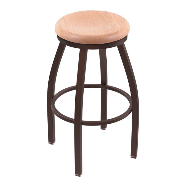 Holland Bar Stool Co 25" Swivel Counter Stool, Bronze Finish, Nat Oak Seat - 80225BZNATOAK