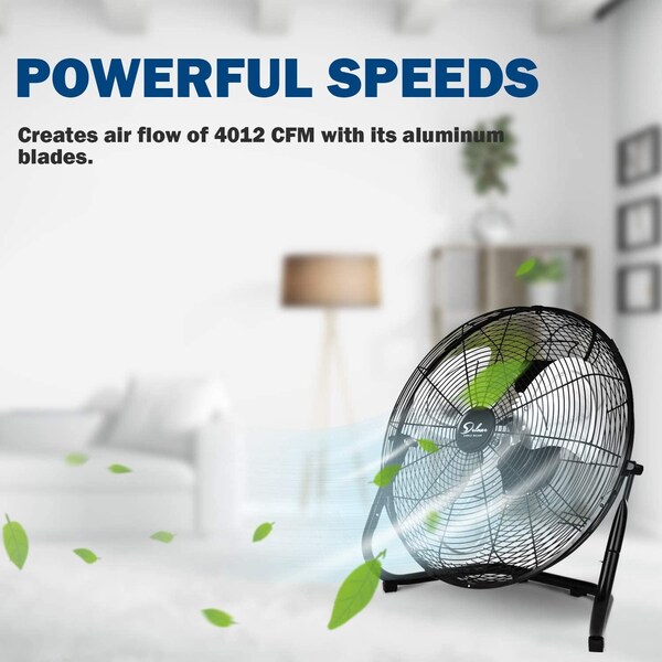 Edendirect 18 Inch 3-Speed High Velocity Industrial Metal Floor Fan.Tiltable, 2PK - IR-FLOOR18X2