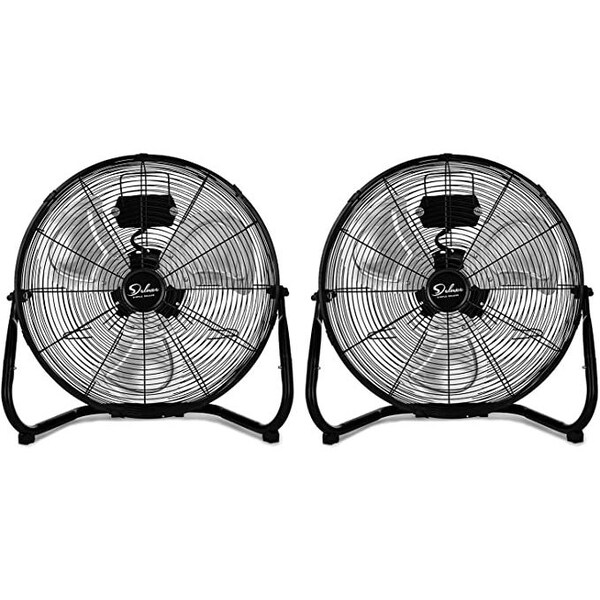 Edendirect 18 Inch 3-Speed High Velocity Industrial Metal Floor Fan.Tiltable, 2PK - IR-FLOOR18X2