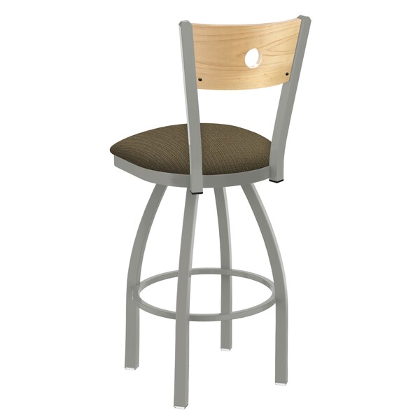 Holland Bar Stool Co 25" Swivel Counter Stool, Nickel Finish, Nat Back, Graph Cork Seat - 83025ANNATMPLB017