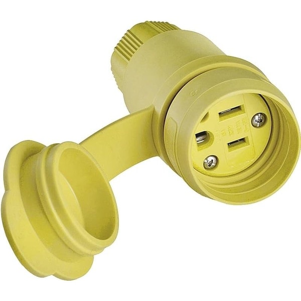 Eaton Wiring Devices Electrical Connector, 2 Pole, 15 A, 125 V, IP66, NEMA NEMA 515, Yellow - 15W47-K