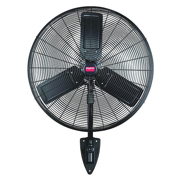 Dayton Light Duty Industrial Fan, Wall Mount, 24 in Blade Dia, 115V, 3,510/6,400 cfm, Oscillating - 6ALF0