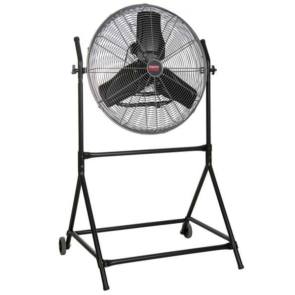 Dayton Floor Fan, Floor Mount, 24 in Blade Dia, 120V, 4,200/4,550/4,950 cfm, Non-Oscillating - 61LD83