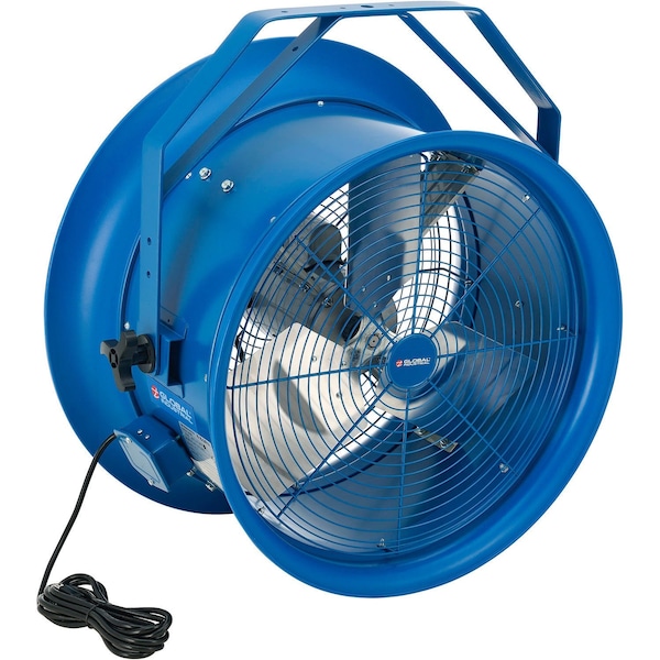 Global Industrial High Velocity Dock Fan, Yoke Mount, 22 in Blade Dia, 115/208-240V - 293094
