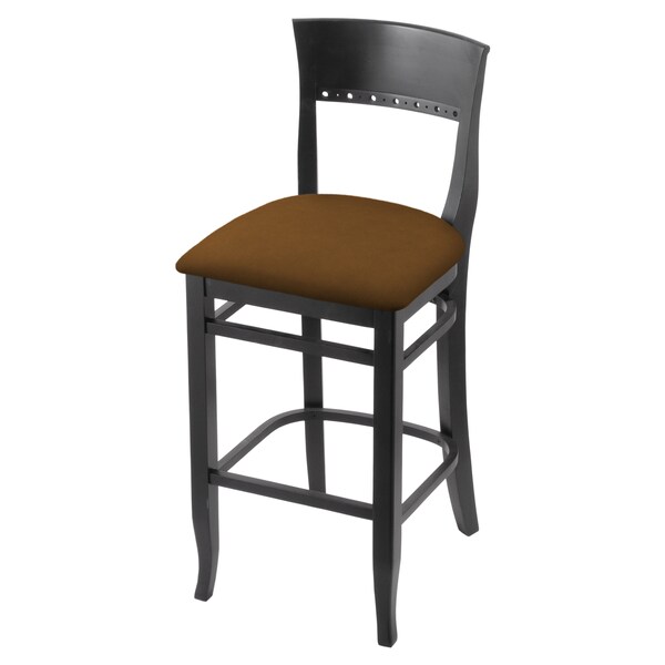 Holland Bar Stool Co 25" Counter Stool, Black Finish, Canter Thatch Seat - 316025BLK001