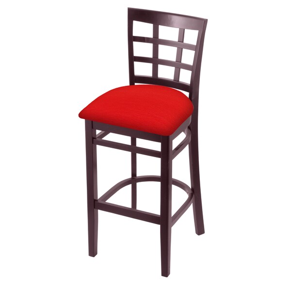 Holland Bar Stool Co 25" Counter Stool, Dark Cherry Finish, Canter Red Seat - 313025DC011