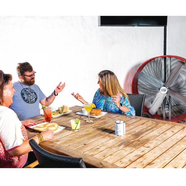 Maxx Air Barrel Air Circulator Fan, Mobile Mount, 42 in Blade Dia, 120V, 9,500/13,300 cfm, Non-Oscillating - BF42BD RED
