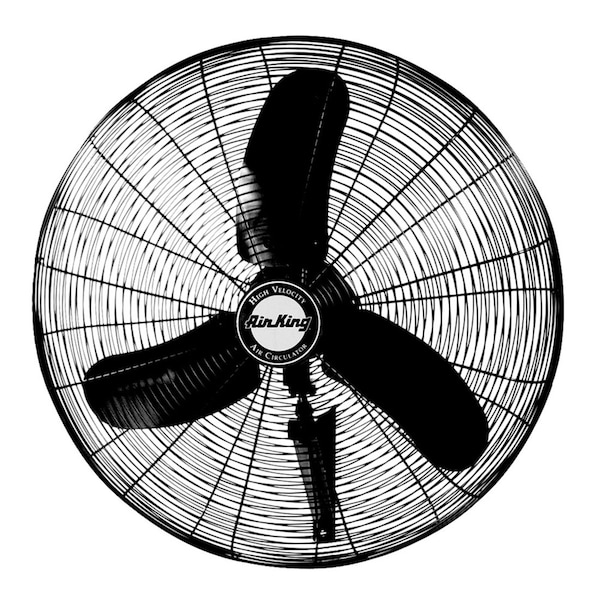 Air King Standard Duty Industrial Fan, Wall Mount, 30 in Blade Dia, 120V, 5,570/7,480/8,780 cfm - 9070