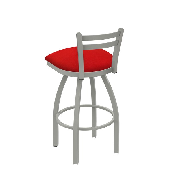 Holland Bar Stool Co 25" Low Back Swivel Counter Stool, Nickel Finish, Canter Red Seat - 41125AN011