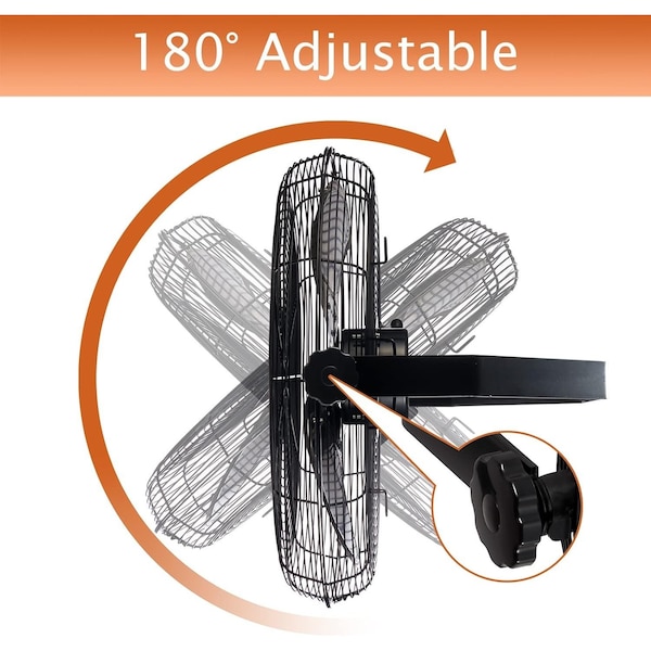 Edendirect Outdoor Fan, Wall Mount, 18 in Blade Dia, 120V, 3,800/4,100/4,600 cfm - IR-FANOW18