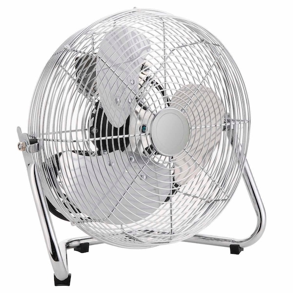 Global Industrial Industrial Floor Fan, 12 in Blade Dia, 120V - 258323