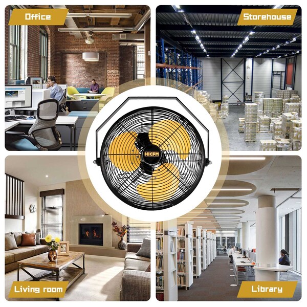 Edendirect Fan, Wall Mount, 12 in Blade Dia, 120V, 1,700/2,100/2,500 cfm - IR-FANW12A