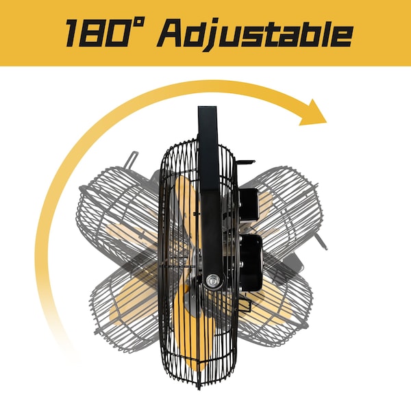 Edendirect Fan, Wall Mount, 12 in Blade Dia, 120V, 1,700/2,100/2,500 cfm - IR-FANW12A