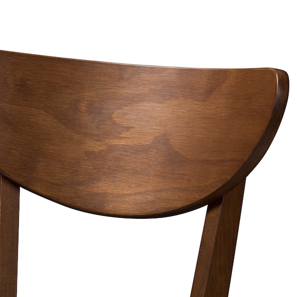 Baxton Studio Eline Black Faux Leather Upholstered Walnut Finished Counter Stool, PK2 - 144-8075