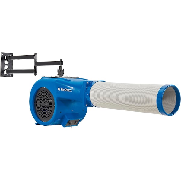 Global Industrial Loading Dock Fan, 1000 cfm, 115V, 17-1/4 in H x 27-1/4 in D x 15-3/4 in W, Polyethylene, Blue - 293175