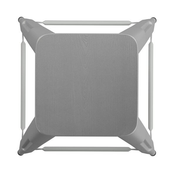Flash Furniture 24" Silver Metal Counter Stool-Gray Poly Seat, 4PK - 4-ET-31320-24-SV-R-PL2G-GG