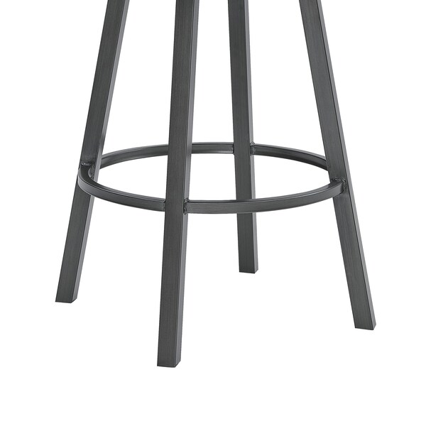 Armen Living Fargo 26" Counter Height Metal Barstool in Mineral Finish with Black Faux Leather - LCFA26BAMFBL