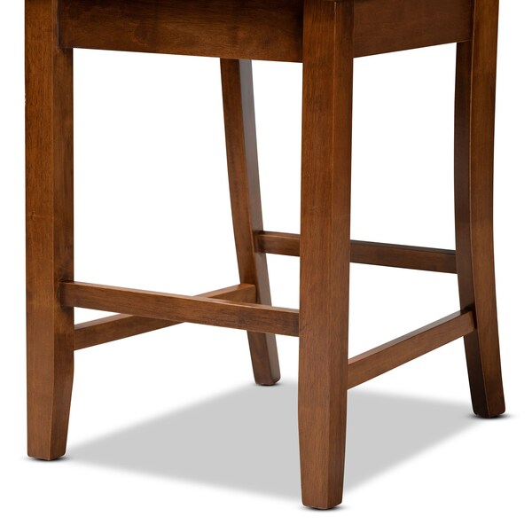Baxton Studio Caron Modern and Contemporary Transitional Walnut Brown Finished Wood 2-Piece Counter Stool Set - 180-11433-ZORO