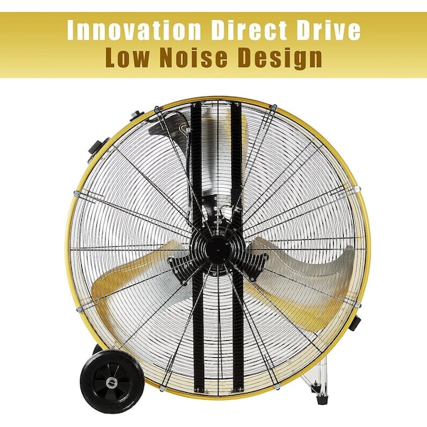 Edendirect Industrial Drum Fan, 30 in Blade Dia, 120V, 11,800/12,600/13,000 cfm - IR-FAND36