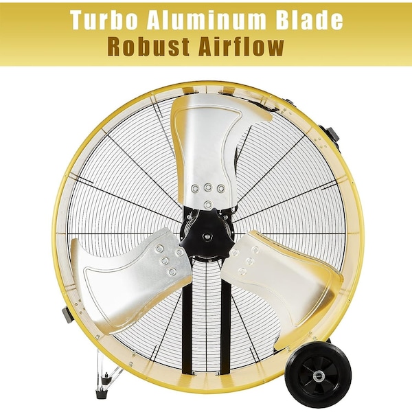 Edendirect Industrial Drum Fan, 30 in Blade Dia, 120V, 11,800/12,600/13,000 cfm - IR-FAND36