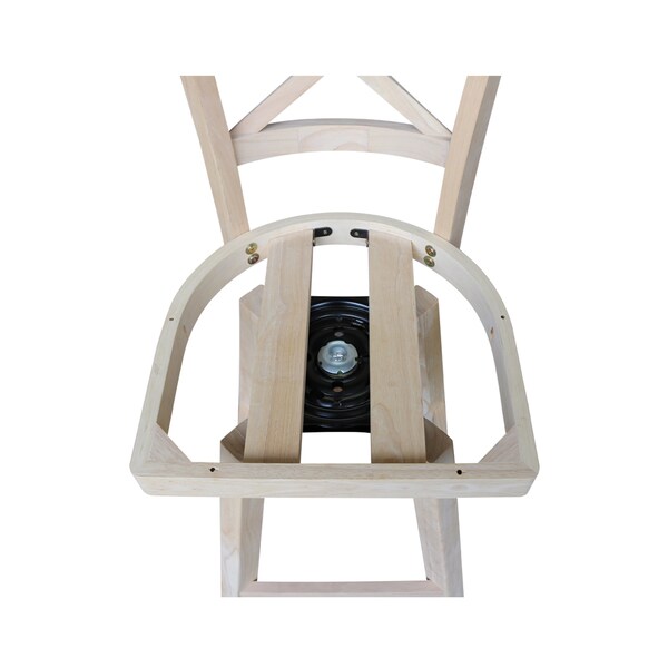 International Concepts Charlotte Counter Height Stool, 24" Seat Height, Swivel, Unfinished - S-312SW