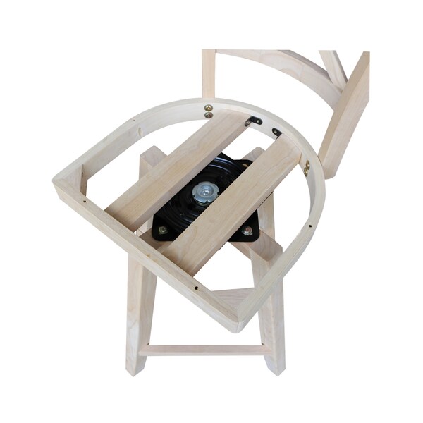 International Concepts Charlotte Counter Height Stool, 24" Seat Height, Swivel, Unfinished - S-312SW