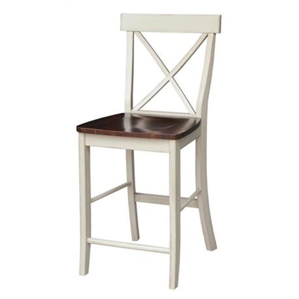 International Concepts International Concepts 24 in. X-Back Counter Height Stool - Almond - S12-6132