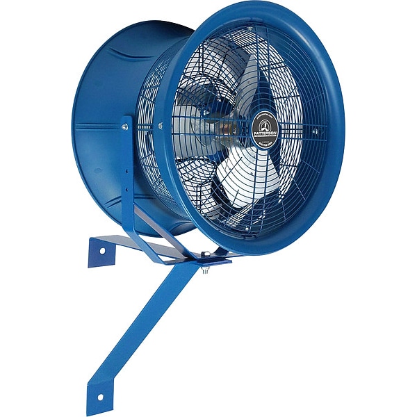 Patterson High Velocity Industrial Fan, Post, Wall Mount, 14 in Blade Dia, 115/208 to 230V, 2,600 cfm - H14A-CW