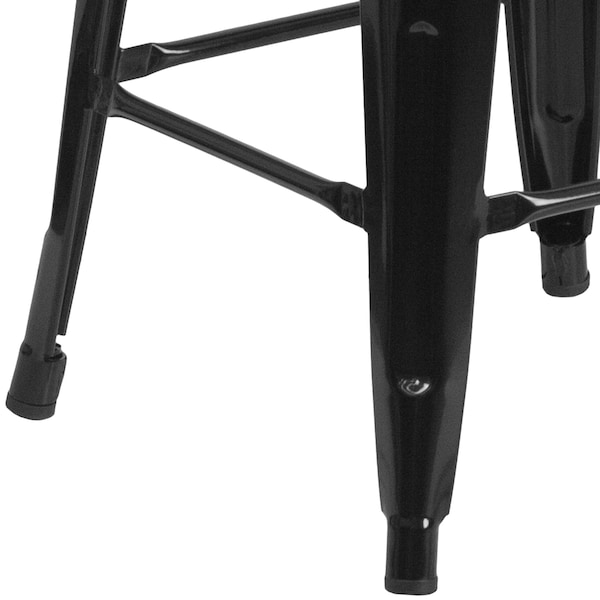 Flash Furniture Black Backless Metal Stool, 24" - 4-CH-31320-24-BK-WD-GG