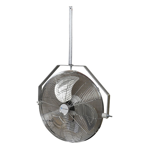 Canarm Industrial Fan, Ceiling Mount, 24 in Blade Dia, 120V, 7,951 cfm, Non-Oscillating - HAF24-ZO
