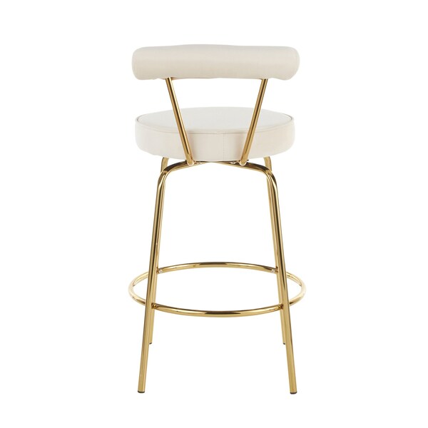 Lumisource Rhonda Counter Stool in Gold Metal and Cream Velvet, PK 2 - B26-RHONDA AUCR2