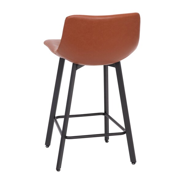 Flash Furniture 24" Cognac LeatherSoft Counter Stools, PK 2 - CH-212069-24-BR-GG