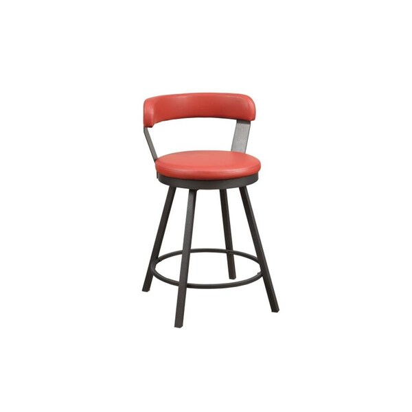Made4Mattress 36.5 x 19 x 20.5 in. Appert Counter Height Chair - Red & Black, 2PK - MA1360944