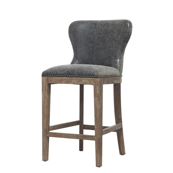 New Pacific Direct Dorsey Counter Stool Drift Wood Legs, Nubuck Charcoal - 3900020-NCL