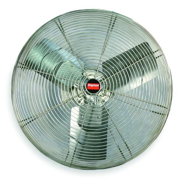 Dayton Washdown Industrial Washdown Fan, Wall Mount, 24 in Blade Dia, 115/230V, 6,849 cfm, Non-Oscillating - 1VCG1