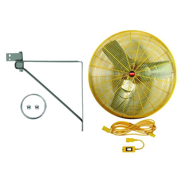 Dayton High Visibility High Visibility Industrial Fan, Ceiling, IBeam, Wall Mount, 30 in Blade Dia, 115V - 7DJ31