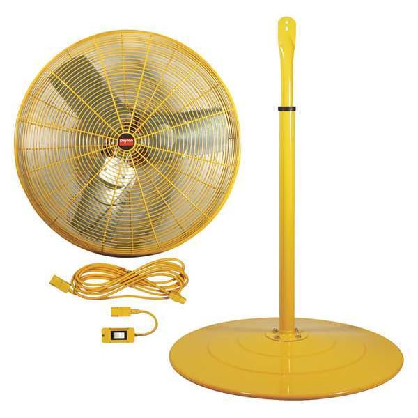 Dayton High Visibility High Visibility Industrial Fan, Pedestal Mount, 30 in Blade Dia, 115V - 7DJ33