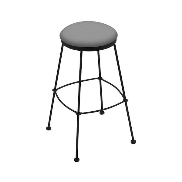 Holland Bar Stool Co 25" Stationary Counter Stool, Black Wrinkle, Canter Grey Seat - 303025BW007