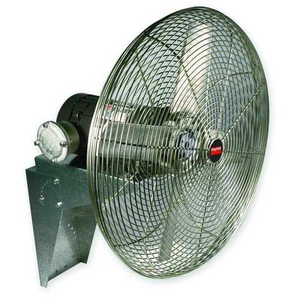 Dayton Standard Duty Hazardous Location Industrial Fan, Wall Mount, 30 in Blade Dia, 115/230V, 10,937 cfm - 1VCH2
