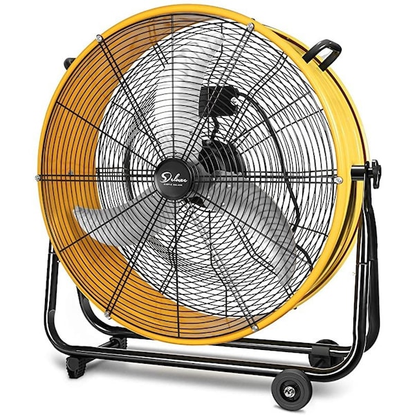 Simple Deluxe Drum Fan, 30 in Blade Dia, 33.86 in H x 37.4 in L x 9.84 in W, Steel, White - HIFANXDRUM30