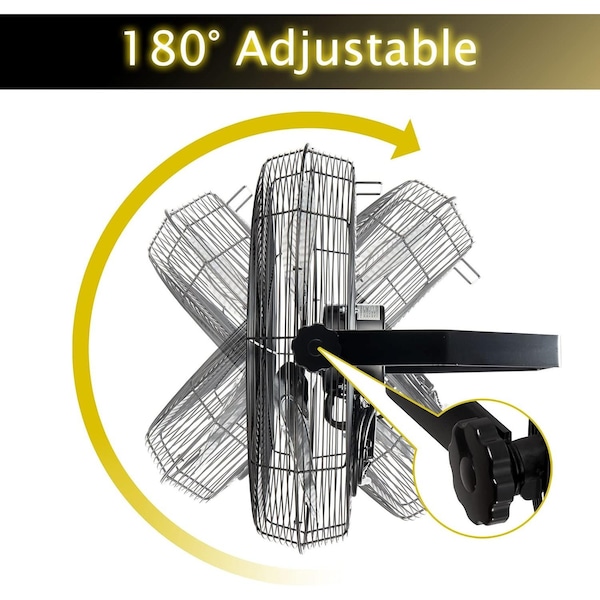 Edendirect Fan, Wall Mount, 24 in Blade Dia, 120V, 7,300/9,100 cfm - IR-FANW24