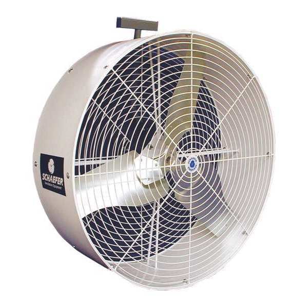 Schaefer Standard Duty Industrial Fan, Wall Mount, 36 in Blade Dia, 230/460V, 11,380 cfm, Non-Oscillating - GVK36-3