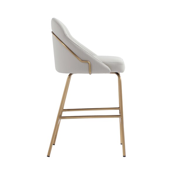 Manhattan Comfort Gracie Counter Stool  in Stone and Gold - CS019-GST