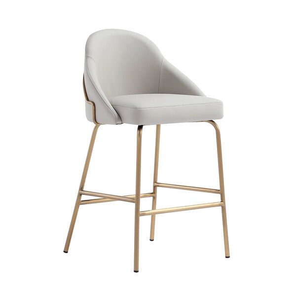 Manhattan Comfort Gracie Counter Stool  in Stone and Gold - CS019-GST