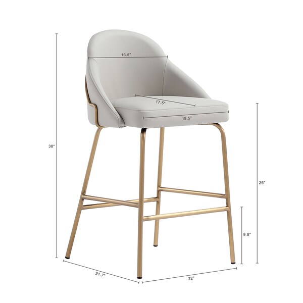 Manhattan Comfort Gracie Counter Stool  in Stone and Gold - CS019-GST