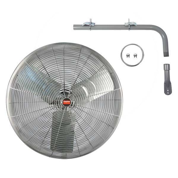 Dayton High Ambient Air Circulator, Ceiling, IBeam, Pedestal, Wall Mount, 30 in Blade Dia, 115V, 8,900 cfm - 7DJ40