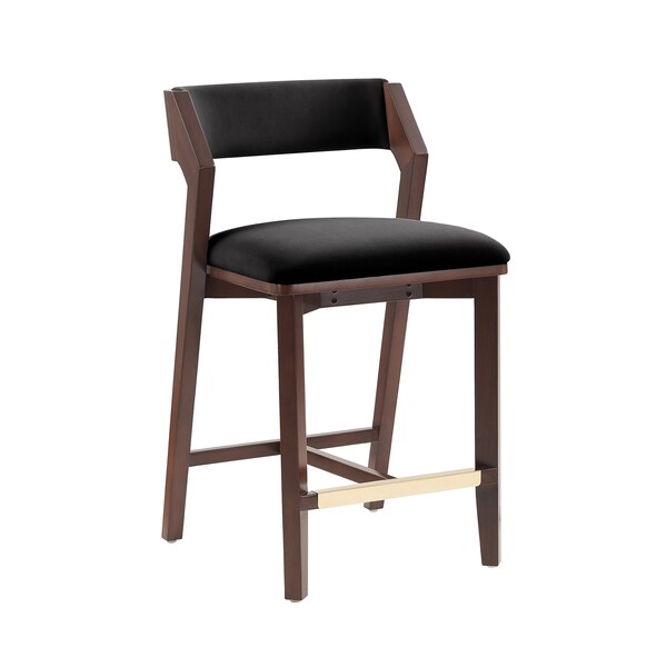 Manhattan Comfort Patricia Counter Stool  in Black - Set of 3 - 3-CS023-BK