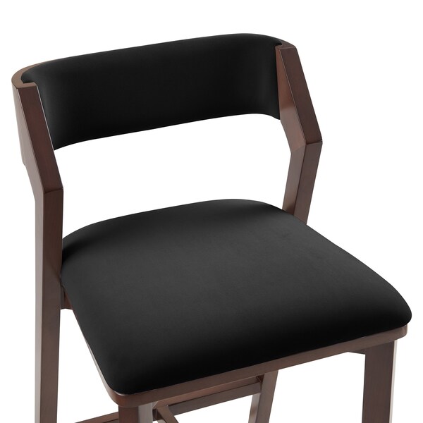 Manhattan Comfort Patricia Counter Stool  in Black - Set of 3 - 3-CS023-BK