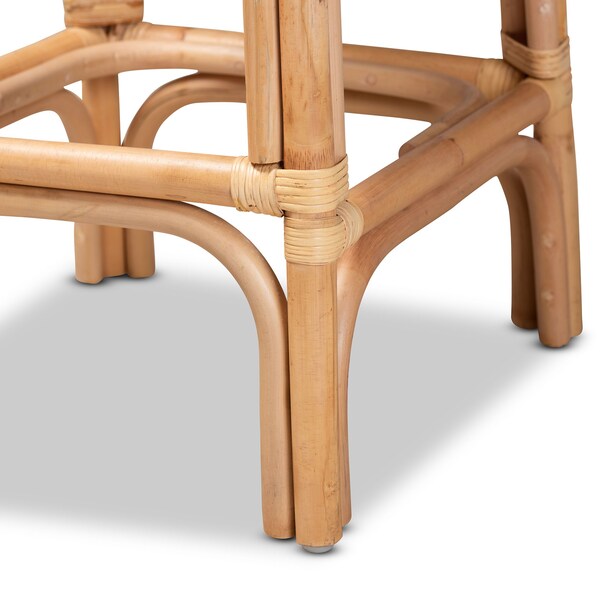 Baxton Studio Athena Modern and Contemporary Natural Finished Rattan Counter Stool - 185-11875-ZORO