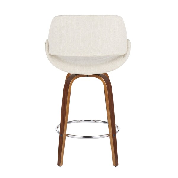 Lumisource Fabrico Counter Stool in Walnut and Cream Fabric, PK 2 - B26-FBCO2R WLCR2